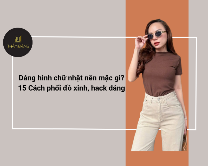 Minh họa cách phối đồ cho dáng người hình chữ nhật tạo hiệu ứng đường cong với áo peplum và quần ống rộng